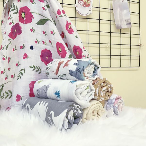 2021 New Muslin Cotton Baby Blankets Newborn Soft Kids Swaddle Wrap Feeding Cloth Towel Sleepsack Stroller Cover Kid Stuff Blanket