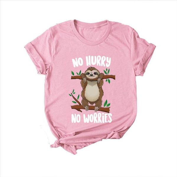 women shirts cotton no hurry worries cute cartoon sloth print short sleeve amp fashion casual plus size t shirt summer top, White
women shirts cotton no hurry worries cute cartoon sloth print short sleeve amp fashion casual plus size t shirt summer top, White