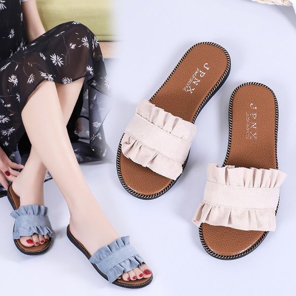 2020 new sweet and fashionable mullet lace design word slippers flat heel women's shoes fashionable, comfortable and cool drag, Black
2020 new sweet and fashionable mullet lace design word slippers flat heel women's shoes fashionable, comfortable and cool drag, Black