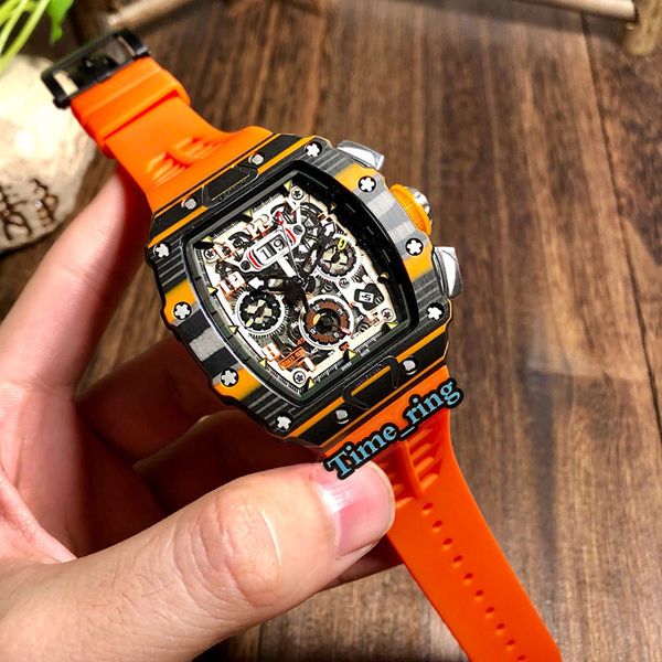 edition rm11-03 skeleton dial carbon fiber case japan miyota automatic movement rm11-03 mens watch rubber strap designer sport watches, Slivery;brown
edition rm11-03 skeleton dial carbon fiber case japan miyota automatic movement rm11-03 mens watch rubber strap designer sport watches, Slivery;brown