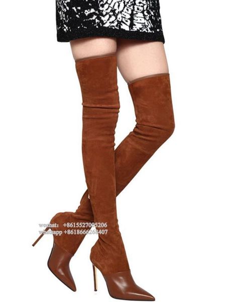 fashion suede leather pointed thin high heel over the knee thigh high women winter boots slim fit long gladiator booty, Black
fashion suede leather pointed thin high heel over the knee thigh high women winter boots slim fit long gladiator booty, Black