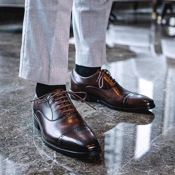 new vintage genuine leather men's formal dress oxfords square toe laces semi brogues handmade wedding party man shoes kud370, Black
new vintage genuine leather men's formal dress oxfords square toe laces semi brogues handmade wedding party man shoes kud370, Black