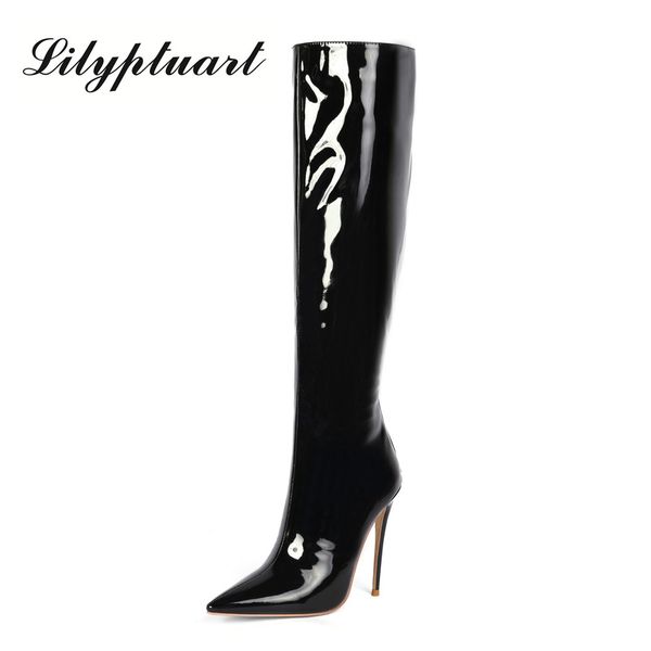 2020 european and american style patent leather fashion boots pointed super high heel large size matte winter boots women, Black
2020 european and american style patent leather fashion boots pointed super high heel large size matte winter boots women, Black
