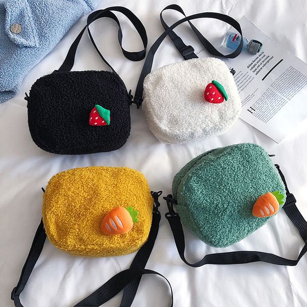 korean lamb hair single shoulder crossbite small round bag cute strawberry decorative plush bag children's wallet wholesale
korean lamb hair single shoulder crossbite small round bag cute strawberry decorative plush bag children's wallet wholesale