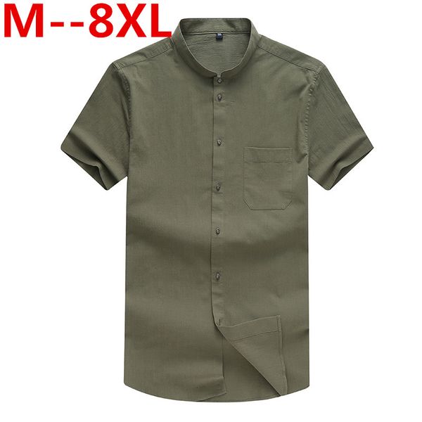 men's casual shirts 10xl 8xl 6xl 5xl chinese style men shirt summer solid color fashion flax loose soft comfortable short-sleeved, White;black
men's casual shirts 10xl 8xl 6xl 5xl chinese style men shirt summer solid color fashion flax loose soft comfortable short-sleeved, White;black