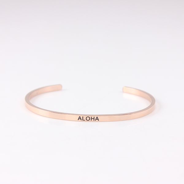 bangle aloha stainless steel open rose gold bracelet engraved words jewelry, Black
bangle aloha stainless steel open rose gold bracelet engraved words jewelry, Black