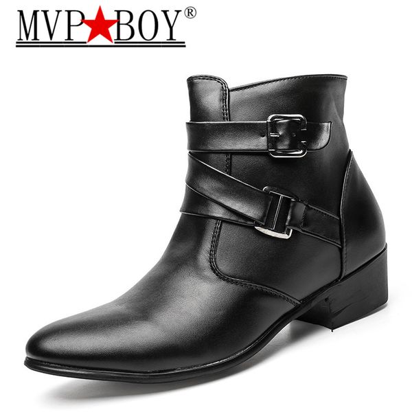 boots mvp boy men pointed toe height increase ankle male fashion suede leather dress high heels, Black
boots mvp boy men pointed toe height increase ankle male fashion suede leather dress high heels, Black