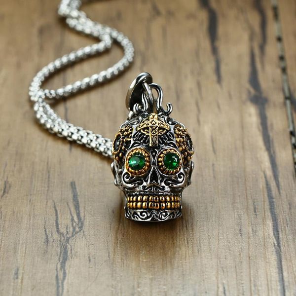 stainless steel mexico candy skull pendant necklace gold green stone skull necklaces jewelry charms necklaces halloween gift, Silver
stainless steel mexico candy skull pendant necklace gold green stone skull necklaces jewelry charms necklaces halloween gift, Silver
