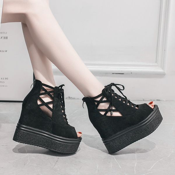 koovan women's sandals 2020 new 12cm heel summer slanted sandals women high heel waterproof platform hollow bottom fish shoes, Black
koovan women's sandals 2020 new 12cm heel summer slanted sandals women high heel waterproof platform hollow bottom fish shoes, Black