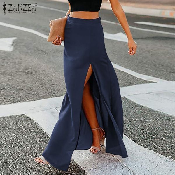 high split maxi skirts women's spring sundress zanzea casual high waist back zip vestidos female solid long skirt plus size, Black
high split maxi skirts women's spring sundress zanzea casual high waist back zip vestidos female solid long skirt plus size, Black