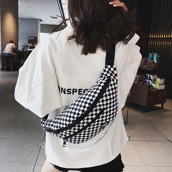 women fanny pack high capacity waist bag black white plaid chest bags fashion brand belt bag female bum banana waist pack
women fanny pack high capacity waist bag black white plaid chest bags fashion brand belt bag female bum banana waist pack