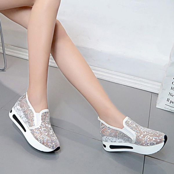 women breathable sport running shoes leisure breathable mesh shoes with thick soles high platform shallow mouth sheos, Black
women breathable sport running shoes leisure breathable mesh shoes with thick soles high platform shallow mouth sheos, Black