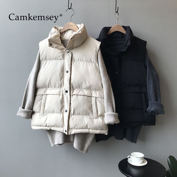 camkemsey winter coat women autumn stand collar single breasted pockets casual solid down cotton padded winter vest coats, Black;white
camkemsey winter coat women autumn stand collar single breasted pockets casual solid down cotton padded winter vest coats, Black;white