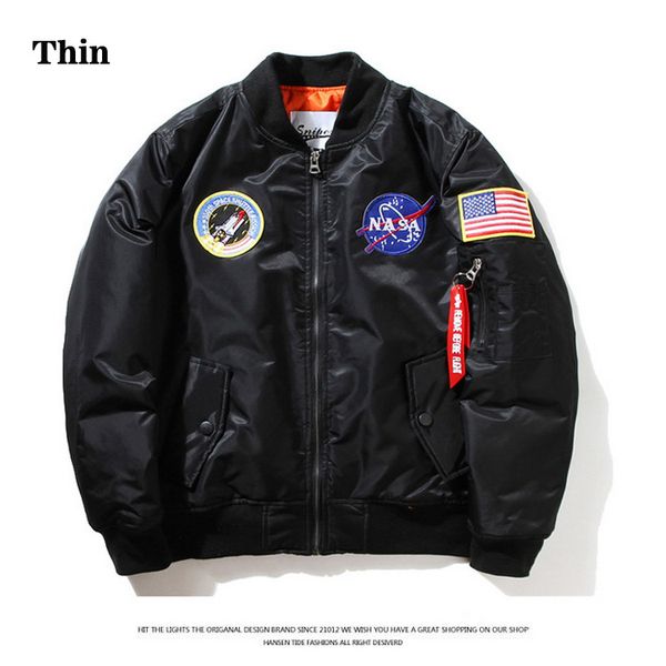 thin nasa ma1 bomber jacket flight windbreaker usa air force embroidery pilot jacket hip hop jacket bomber coat xs-2xl hfjk002, Black;brown
thin nasa ma1 bomber jacket flight windbreaker usa air force embroidery pilot jacket hip hop jacket bomber coat xs-2xl hfjk002, Black;brown
