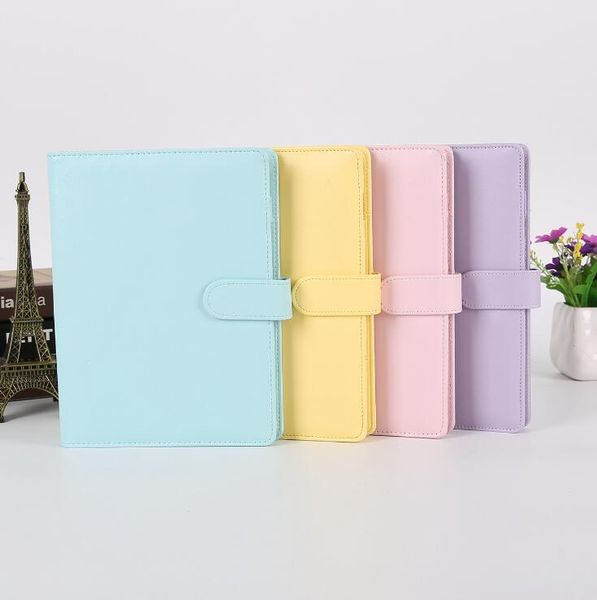 Empty Notebook Binder Loose Leaf Notebooks Without Paper Pu Faux Leather Cover File Folder Spiral Planners Scrapbook 4 Colors A6 Yl239