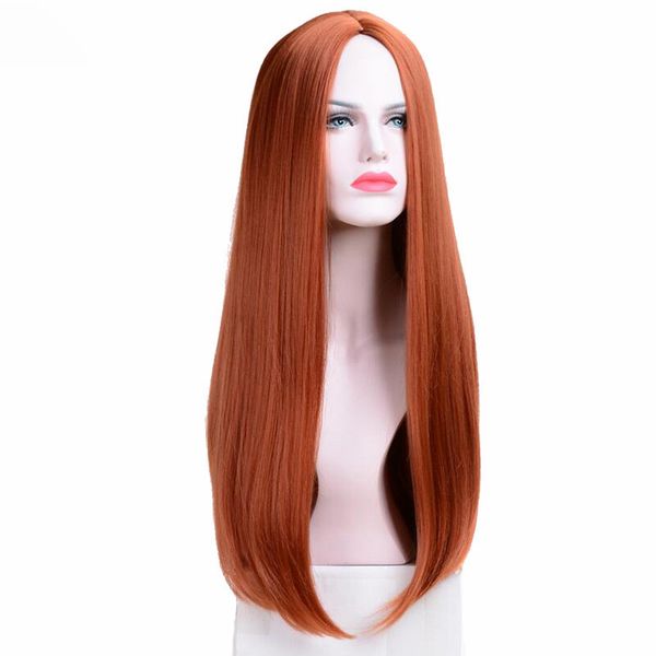long straight wigs synthetic orange color women's wig cospaly central part hair silver grey white red colour, Black
long straight wigs synthetic orange color women's wig cospaly central part hair silver grey white red colour, Black