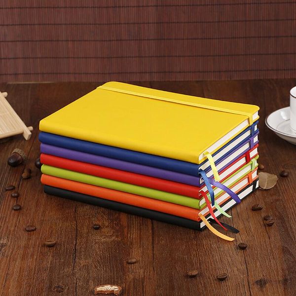 Hardcover Notebook Paperback Premium Thick Paper Notebook Pu Leather Large Composition Book Lined 14.2*21.22cm 100sheets Sea Shipping Owa905