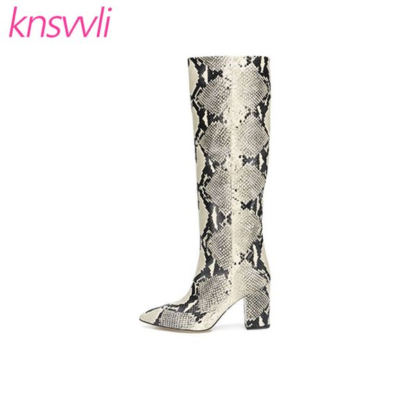 snake pattern chunky heels knee high boots women designer pointed toe leather high heels runway shoes woman knight long boots, Black
snake pattern chunky heels knee high boots women designer pointed toe leather high heels runway shoes woman knight long boots, Black