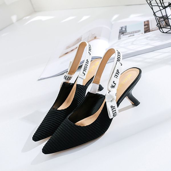 pumps 2020 stylish bow knots ladies pumps & sandals pointed letters fashion cats heels back empty women's slingback shoes, Black
pumps 2020 stylish bow knots ladies pumps & sandals pointed letters fashion cats heels back empty women's slingback shoes, Black