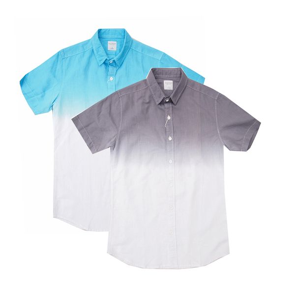 korean style men cotton linen gradient shirt summer short sleeve fashion two colors gray sky blue, White;black
korean style men cotton linen gradient shirt summer short sleeve fashion two colors gray sky blue, White;black