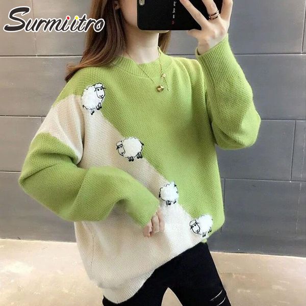 surmiitro корейский стиль осень зима свитер женщин с овцами 2020 зеленый черный длинные рукава перемычка пуловер женский трикотаж, White;black
surmiitro корейский стиль осень зима свитер женщин с овцами 2020 зеленый черный длинные рукава перемычка пуловер женский трикотаж, White;black