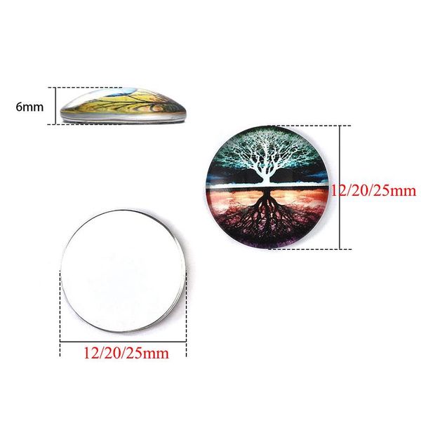 50pcs tree of life 12/20/25mm glass cabochons round dome flat back for earring bracelet ring base diy jewelry making finding
50pcs tree of life 12/20/25mm glass cabochons round dome flat back for earring bracelet ring base diy jewelry making finding
