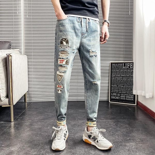 лето 2020 мода denim длина подростков лодыжки джинсы мужские вышивка патч свободные отверстия тонкие ноги случайные длинные брюки карандаш м, Blue
лето 2020 мода denim длина подростков лодыжки джинсы мужские вышивка патч свободные отверстия тонкие ноги случайные длинные брюки карандаш м, Blue