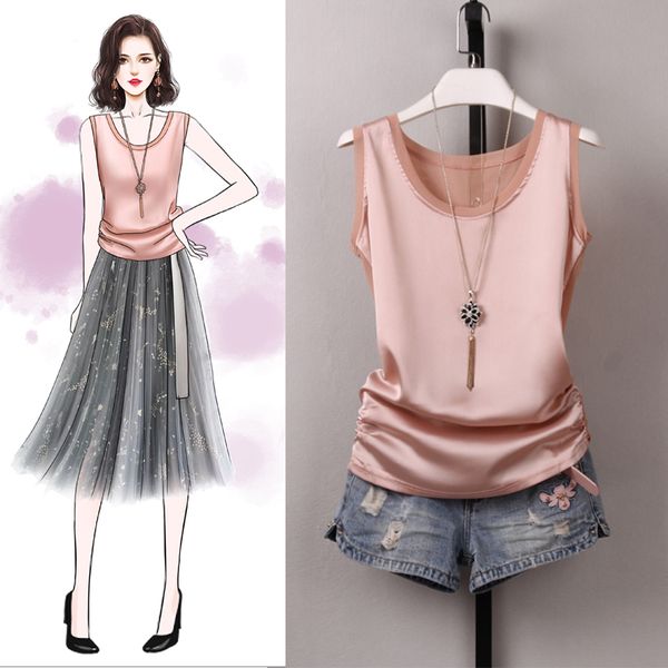 2020 summer new arrival korean elastic tank women slim all match satin sleeveless basic plus size white black pink
2020 summer new arrival korean elastic tank women slim all match satin sleeveless basic plus size white black pink