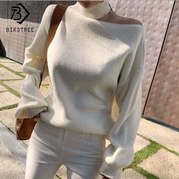 women knitted sweaters 2020 autumn off shoulder long sleeve pullovers sweater korean style loose all match t08401k, White;black 
women knitted sweaters 2020 autumn off shoulder long sleeve pullovers sweater korean style loose all match t08401k, White;black