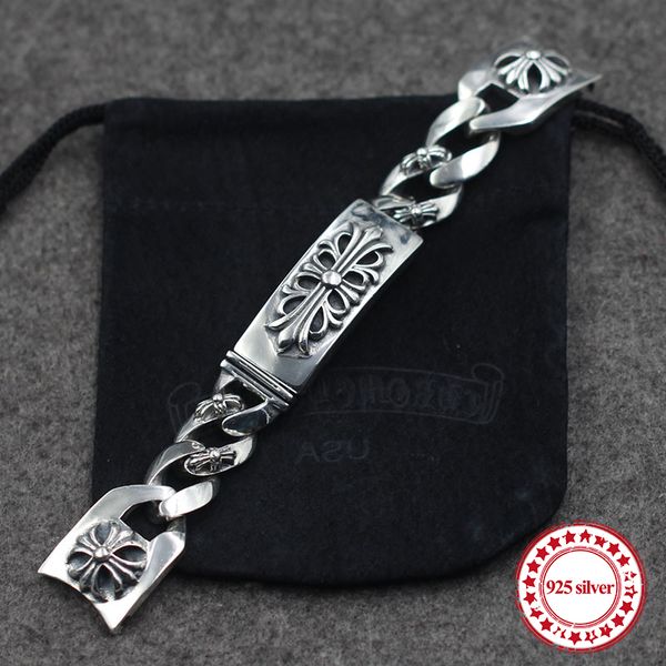 s925 sterling silver men's wristwatch chain classic classic hip hop punk style crosses army flower shape bracelet lover's gift 201, Bronze;slivery
s925 sterling silver men's wristwatch chain classic classic hip hop punk style crosses army flower shape bracelet lover's gift 201, Bronze;slivery
