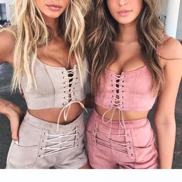 women set summer ladies suede vest tube crop bandage shorts 2 pieces slim fit party sets women suits, White
women set summer ladies suede vest tube crop bandage shorts 2 pieces slim fit party sets women suits, White