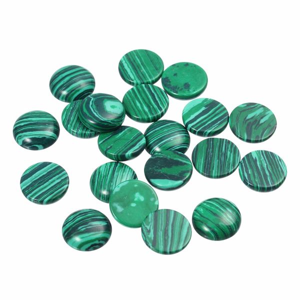 

Mayforest 20pcs/lot 6mm 8mm 10mm 12mm Malachite Natural Stone Cameo Cabochon Round Beads Diy Setting Findings Jewelry Making