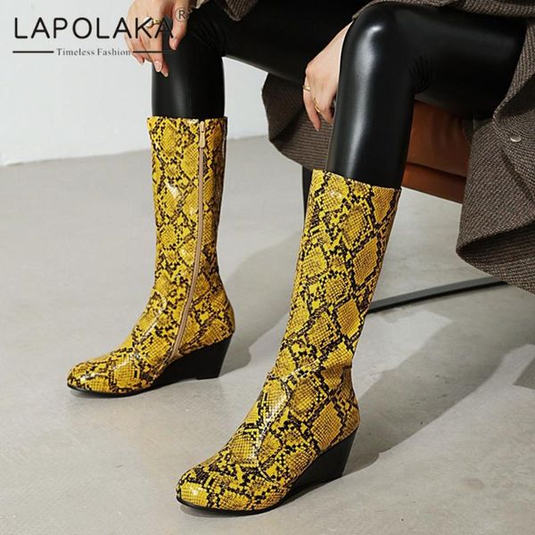 lapolaka new fashion wedge high heels colorful mid calf boots woman shoes mix color ins zip up shoes lady boots female, Black
lapolaka new fashion wedge high heels colorful mid calf boots woman shoes mix color ins zip up shoes lady boots female, Black