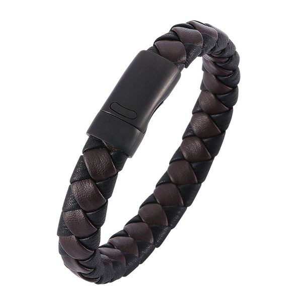 black stainless steel magnetic clasp men bracelet braided leather bracelet for male jewelry vintage man accessories gifts sp0023, Golden;silver
black stainless steel magnetic clasp men bracelet braided leather bracelet for male jewelry vintage man accessories gifts sp0023, Golden;silver
