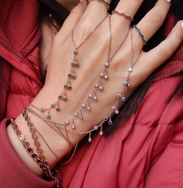 rose gold cz charm multi chain tassel bracelet bangle slave finger bangle hand harness gold002, Golden;silver
rose gold cz charm multi chain tassel bracelet bangle slave finger bangle hand harness gold002, Golden;silver