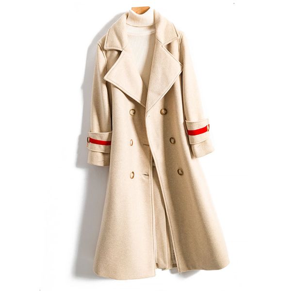 women's 2020 autumn winter wool coat women new korean fashion double-breasted abrigos mujer slimming long woolen overcoat a943, Tan;black
women's 2020 autumn winter wool coat women new korean fashion double-breasted abrigos mujer slimming long woolen overcoat a943, Tan;black