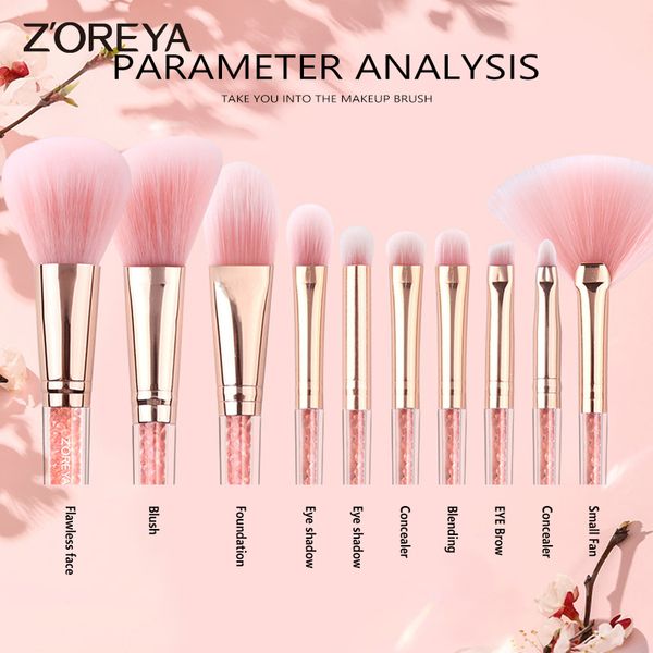 zoreya 10pcs pink crystal makeup brushes foundation concealer blusher make up brush set super soft synthetic hair cosmetic tools
zoreya 10pcs pink crystal makeup brushes foundation concealer blusher make up brush set super soft synthetic hair cosmetic tools