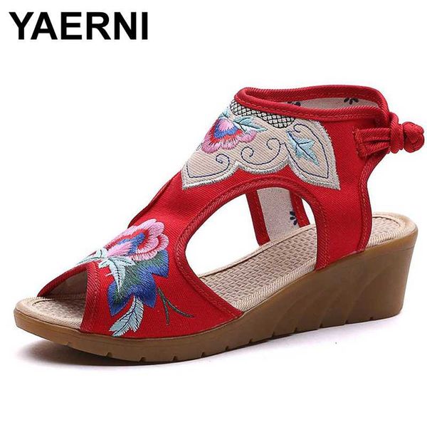 yaerni лето женщина цветок вышитого холст открытого peep toe сандалии дама низкий клин гладиатор платформа обувь sandials mujer, Black
yaerni лето женщина цветок вышитого холст открытого peep toe сандалии дама низкий клин гладиатор платформа обувь sandials mujer, Black