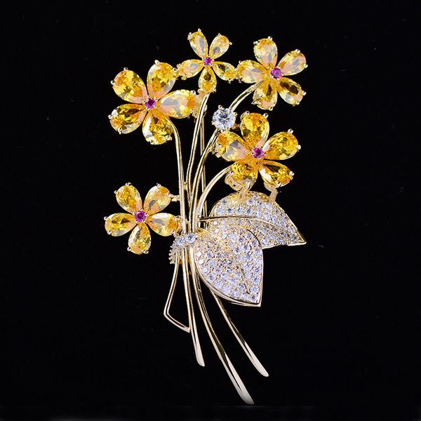 luxury beautiful yellow crystal zircons flower brooches pins women costume jewelry wedding bouquet pin brosche femme bijoux, Gray
luxury beautiful yellow crystal zircons flower brooches pins women costume jewelry wedding bouquet pin brosche femme bijoux, Gray