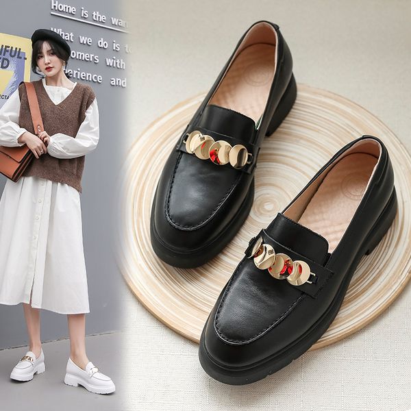 pgxxzlx brand women's shoes genuine leather platform loafers shoes metal decoration moccasins casual women's zapatos mujer, Black
pgxxzlx brand women's shoes genuine leather platform loafers shoes metal decoration moccasins casual women's zapatos mujer, Black