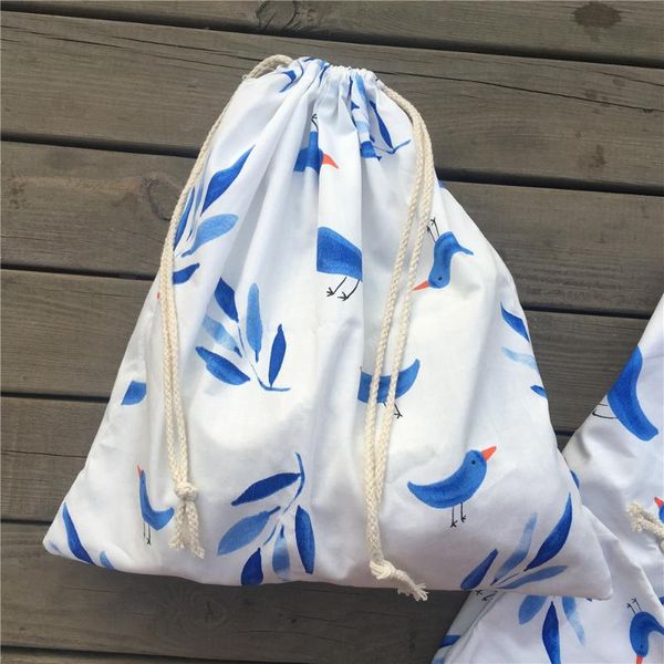gift wrap hms 1pc cotton twill drawstring travel organized sorted bag party blue leaf bird yl9502
gift wrap hms 1pc cotton twill drawstring travel organized sorted bag party blue leaf bird yl9502