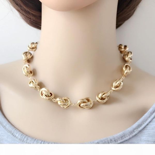 new gold knot choker necklace, Silver 
new gold knot choker necklace, Silver