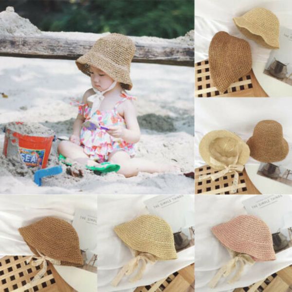 newborn baby girls kids lace trap princess summer bucket straw sun hat cap tk12, Blue;gray
newborn baby girls kids lace trap princess summer bucket straw sun hat cap tk12, Blue;gray