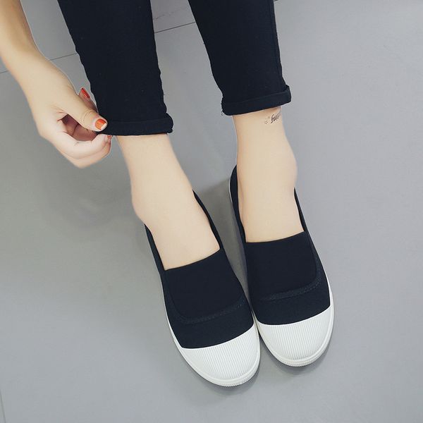 2020 autumn new style korean-style soft-sole shoes white casual flat heel low-cut slip-on canvas shoes women, Black
2020 autumn new style korean-style soft-sole shoes white casual flat heel low-cut slip-on canvas shoes women, Black