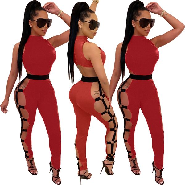 dn8336 women's jumpsuits european and american women's hollow sleeveless jumpsuit nightclub wear, Black;white
dn8336 women's jumpsuits european and american women's hollow sleeveless jumpsuit nightclub wear, Black;white
