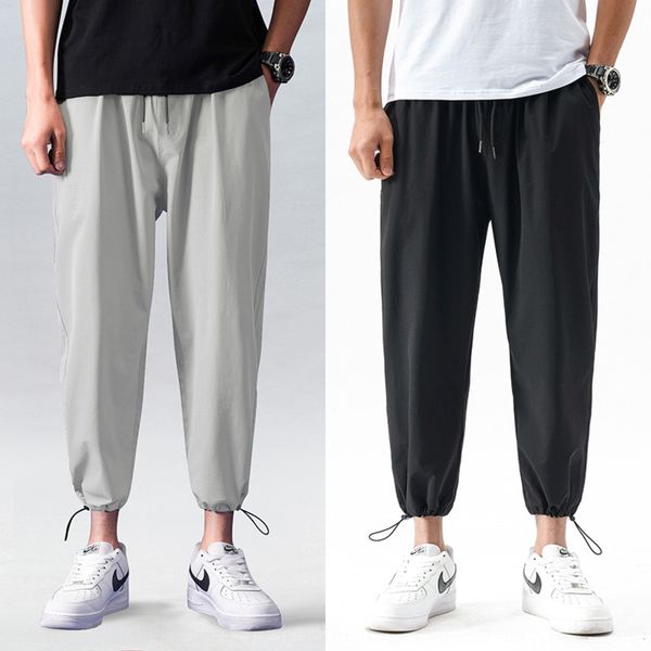 nylon four-sided elastic ice silk summer casual ankle-length trousers and trousers men's small feet men's sports harem pants loose, Blue
nylon four-sided elastic ice silk summer casual ankle-length trousers and trousers men's small feet men's sports harem pants loose, Blue
