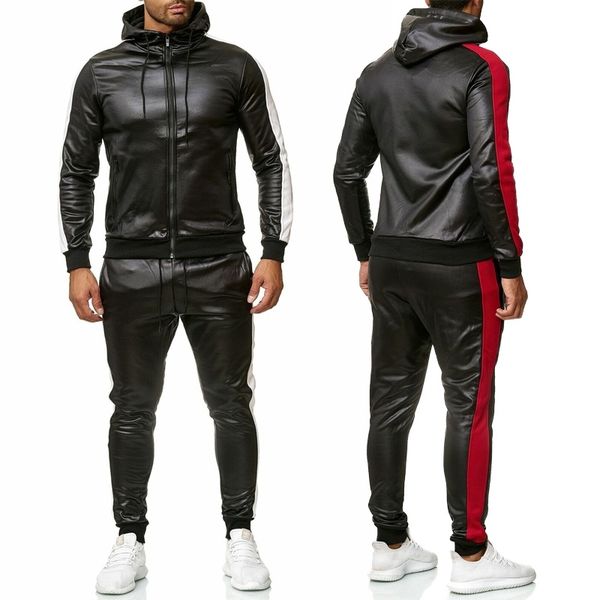zogaa men's pu leather hoodies set 2 piece casual sweatsuit hooded jacket and pants jogging suit tracksuits men, Gray
zogaa men's pu leather hoodies set 2 piece casual sweatsuit hooded jacket and pants jogging suit tracksuits men, Gray
