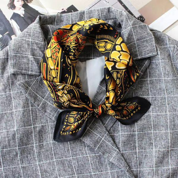 black gold silk women small square scarves fashion bag handle ribbons elegant ladies brand headband natural 100%silk scarf cp2q, Blue;gray
black gold silk women small square scarves fashion bag handle ribbons elegant ladies brand headband natural 100%silk scarf cp2q, Blue;gray