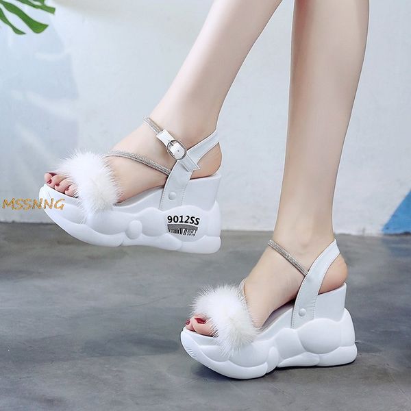 summer women faux fur wedge ladies sandals crystal ankle strap platform shoes woman super high heels gladiator women's sandalis, Black
summer women faux fur wedge ladies sandals crystal ankle strap platform shoes woman super high heels gladiator women's sandalis, Black