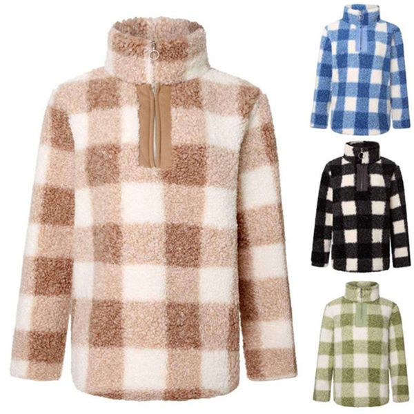 fashion plaid fleece hoodies with zipper autumn winter long sleeve designer stand collar sweatshirts casual women clothing, Black
fashion plaid fleece hoodies with zipper autumn winter long sleeve designer stand collar sweatshirts casual women clothing, Black